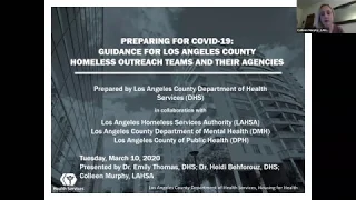 Preparing for COVID-19: Guidance for Los Angeles County Homeless Outreach Teams and their Agencies