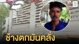 ช้างตกมันสลัดควาญช้างตัวลอยกระแทกพื้น | ข่าวเที่ยงอมรินทร์ | 6 ก.ค.65