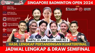 Jadwal Semifinal Singapore Open 2024 | Hari Ke 5