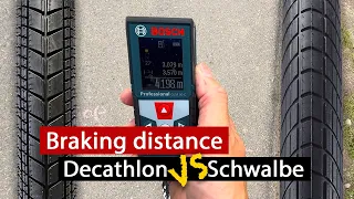 Braking distance | Schwalbe Big Apple vs Decathlon BMX style tyres