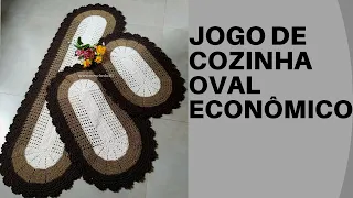 JOGO DE COZINHA OVAL ECONÔMICO DE CROCHÊ