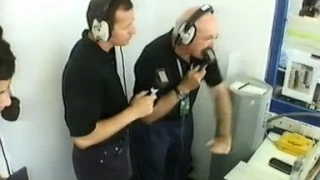 3 drivers tie for pole (Jerez Qualifying, 1997) - Murray Walker commentary box view