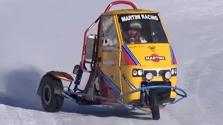 CRAZY Ape Car Proto with Triumph 675 Bike Engine! - Drifting in the Snow!
