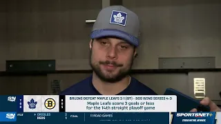 Auston Matthews speaks to the media following a Game 7 defeat in the First Round / 4.05.2024