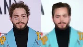 Post Malone Photoshop Makeover - Removing Tattoos & Long Hair