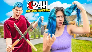 24 HORAS IRRITANDO MINHA NAMORADA NÍVEL HARD*passei dos limites