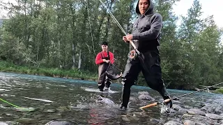 Russian river, Cooper Landing, AK. Sockeye (Red) Salmon fishing Aug5-6 2022