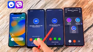 iPhone X vs OPPO A54 vs Xiaomi Redmi vs Samsung Note TamTam & Viber incoming call at the same time