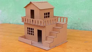 How To Make Cardboard House DIY Miniature Cardboard House | Making With Cardboard