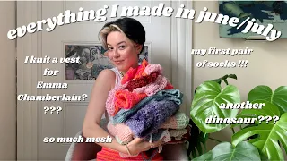 everything I crocheted/knit in june & july | mesh, socks, & vests galore !!!!!!