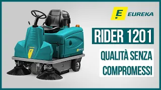 Spazzatrice Industriale Eureka Rider 1201 | Macchina Pulizie Uomo a Bordo Professionale Compatta