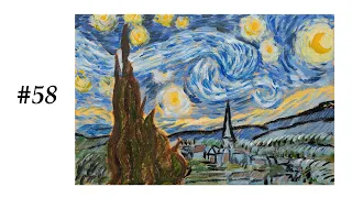 #58 Recreate Van Gogh's Starry Night (Timelapse) | Acrylic Painting For Beginners | Satisfying