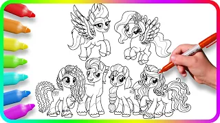 MY LITTLE PONY Coloring Pages | How to color My Little Pony | Simple and Easy Drawing Tutorial Art