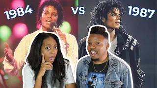 Michael Jackson REALLY TRIED IT!!! 1984 Victory Tour VS 1987 Bad Tour ROCK WITH YOU LIVE Reaction