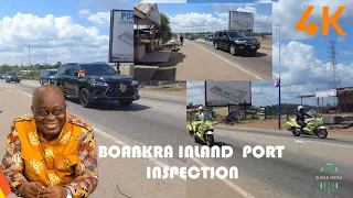 President Akuffo Addo's Convoy To Inspect Boankra Inland Port Project Ashanti Region Ghana 4K