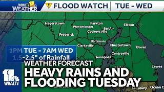 Impact Weather: Flood watch for Tuesday due to heavy rains, winds