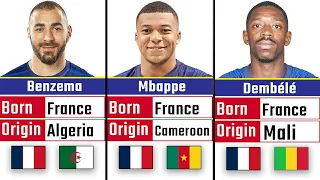 THE ORIGIN OF FRENCH FOOTBALLERS. MBAPPE, BENZEMA, DEMBELE.