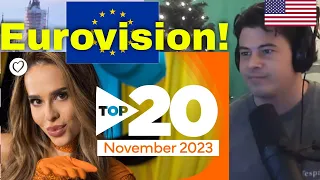 American Reacts Eurovision Top 20 Most Watched: November 2023