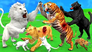 सफेद शेर के बच्चे अपहरण और काला चीता ने बचाई जनवरोंकी जान Lion Tiger Moral Animals Stories in Hindi