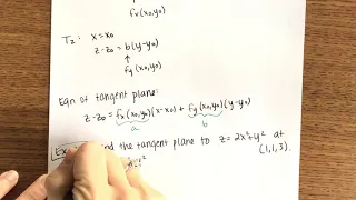 14.4: Tangent Planes and Linear Approximations (1/2)