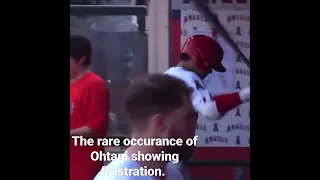 Shohei Ohtani shows his frustration