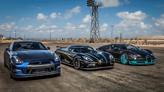 Forza Horizon 5 Drag race: F&F Nissan GTR vs Koenigsegg Agera S vs Bugatti Veyron SS