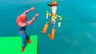 GTA 5 Epic Spiderman vs WOODY Ragdolls Ep.3 (Euphoria Physics)