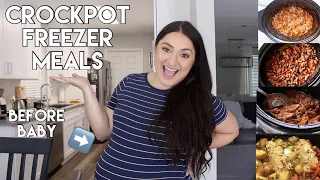 FREEZER MEAL PREP BEFORE BABY! *FILL YOUR FREEZER* | CROCKPOT MEALS | (POSTPARTUM PREP FOR NEW MOMS)