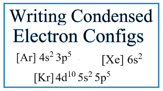 Writing Condensed/Abbreviated Electron Configurations