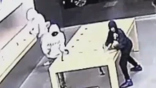 Apple Store Robbery CAUGHT ON TAPE