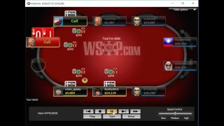 WSOP $333 - Flopped Flush loses to Straight Flush