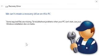 We can't create a recovery drive on this PC