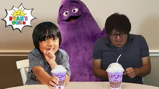 Ryan's World & Dad Tries Grimace Shake Trend in Real Life - Tag with Ryan All Characters Unlocked