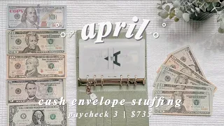 cash stuffing & giveaway winners | happy mail 💌 | $735 | april paycheck 3