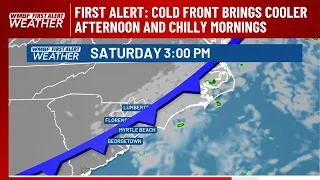 FIRST ALERT: Cold front brings cooler afternoon and chilly mornings