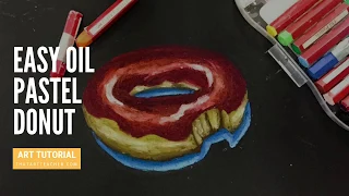 How to Draw a Realistic Donut with Oil Pastels | Easy Donut Tutorial