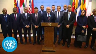 Arab Group on the Middle East (Gaza Conflict) -Media Stakeout (17 October 2023) | United Nations