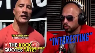 Andrew Tate Reacting To The Rock Using His Quote