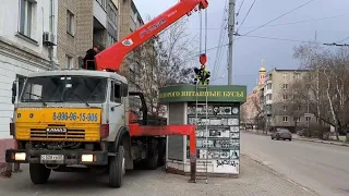 Не поднял на себя ларёк, работаю на манипуляторе! небольшой ремонт стрелы!