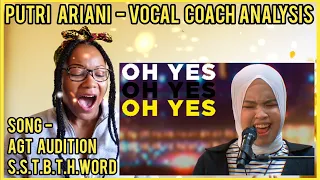 Vocal Coach Analysis x PUTRI ARIANI AGT Audition - Everyone's SPEECHLESS #putriariani #reaction #agt