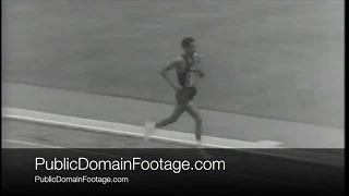 Abebe Bikila wins Olympic marathon 1964 archival footage