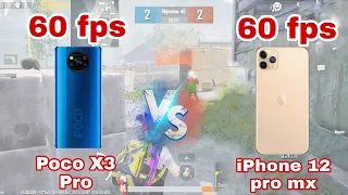 POCO X3 PRO VS IPHONE 12 PRO MAX TDM PUBG MOBILE | POCO VS IPHONE FPS TEST PUBG MOBILE