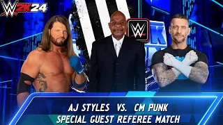 WWE 2K24 - Aj Styles vs Cm Punk: Special Guest Referee Teddy Long | Smackdown