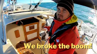 We broke the boom crossing the notorious wide bay bar! Ep.14