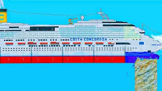 TOP-5 Sinking Ships - TITANIC - LUSITANIA - BISMARCK - ESTONIA - COSTA CONCORDIA | Floating Sandbox