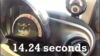 2016 smart fortwo prime 1L 52kW acceleration 0-130km/h 80mph with GPS results