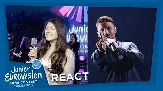 POLINA BOGUSEVICH FROM RUSSIA REACTS TO SERGEY LAZAREV'S EUROVISION ENTRY