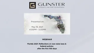 Webinar: Florida 2021: Reflections on new state laws & federal policies after the first 100 days