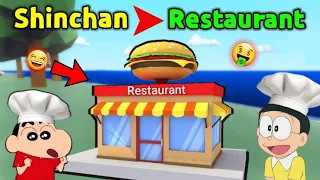 Shinchan and Nobita Opened Restaurant 😂 || Shinchan Ka Dhaba 😱 || Funny Game Roblox