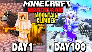 I Survived 100 Days as a Mountain Climber in Minecraft HARDCORE...